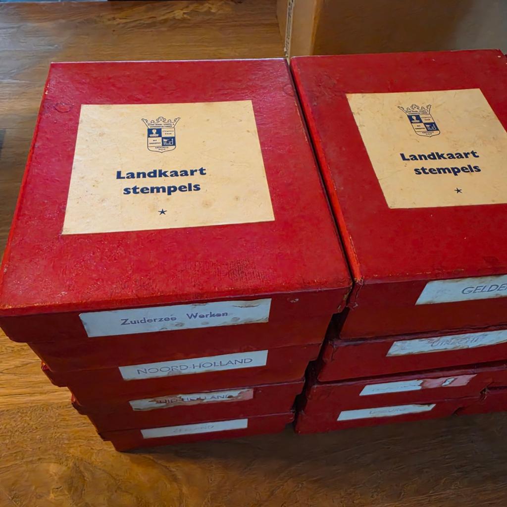 Vintage Landkaart school Stempels - Provincies Nederland, Ophalen of Verzenden, Gebruikt