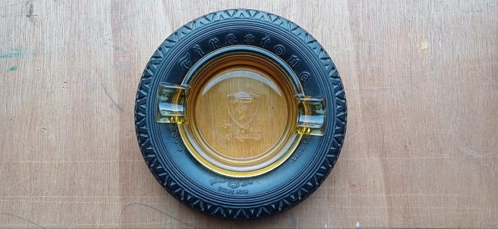 Firestone asbak glas met bandje., Ophalen of Verzenden, Zo goed als nieuw, Gebruiksvoorwerp