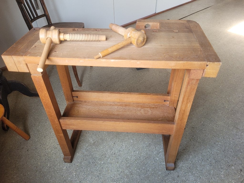 Antieke Kinderwerkbank / Vintage Schoolwerkbank, Ophalen