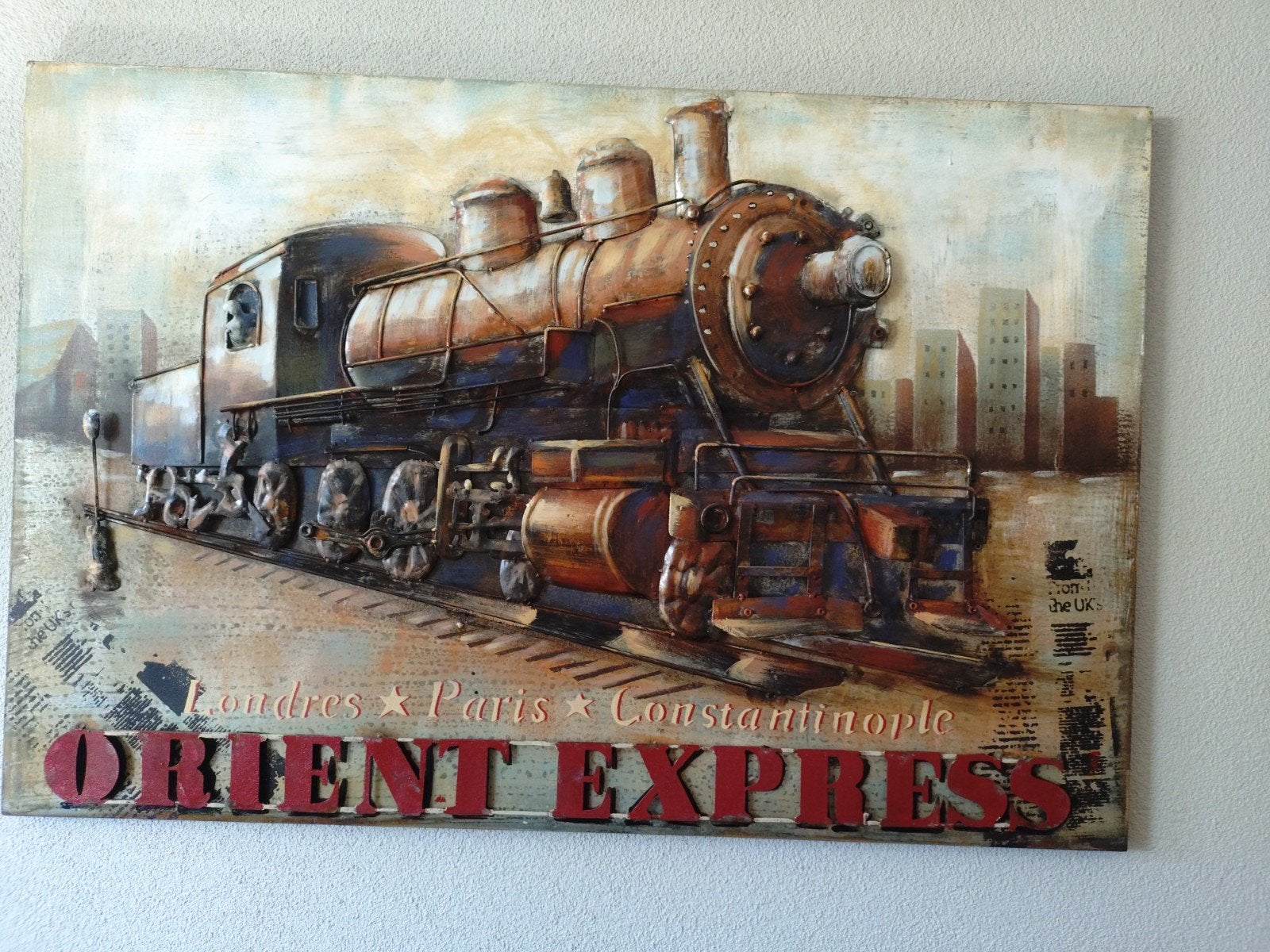 3d  metaal schilderij  80 x120, Ophalen, Nieuw, Trein, Overige typen
