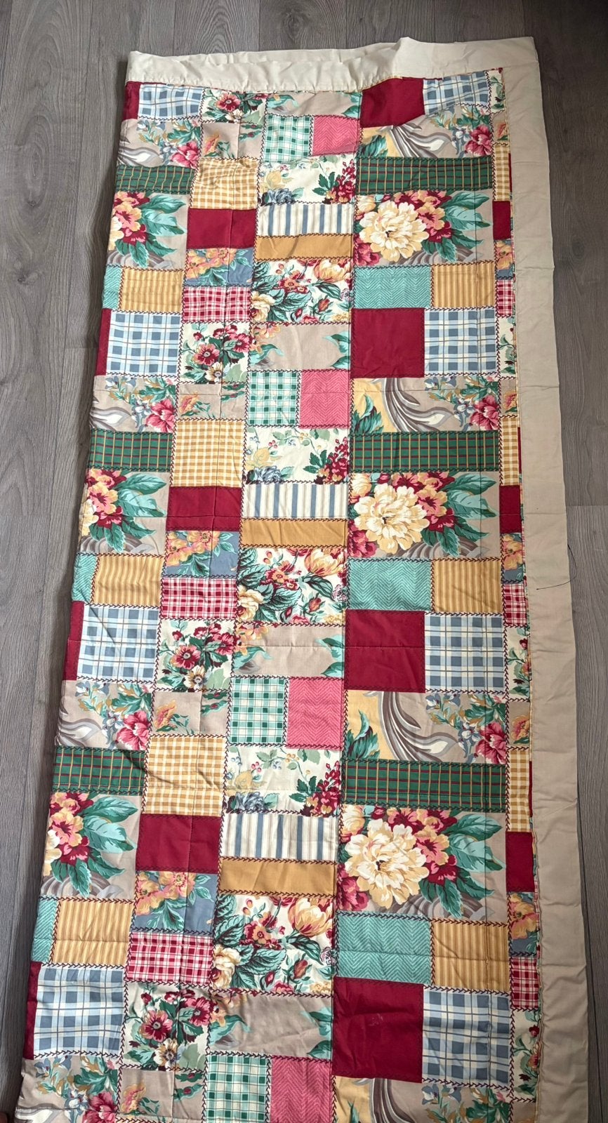 Prachtige Vintage Patchwork Quilt / Sprei – Jaren 80 –, Gebruikt, Ophalen of Verzenden, 180 cm, Wasbaar