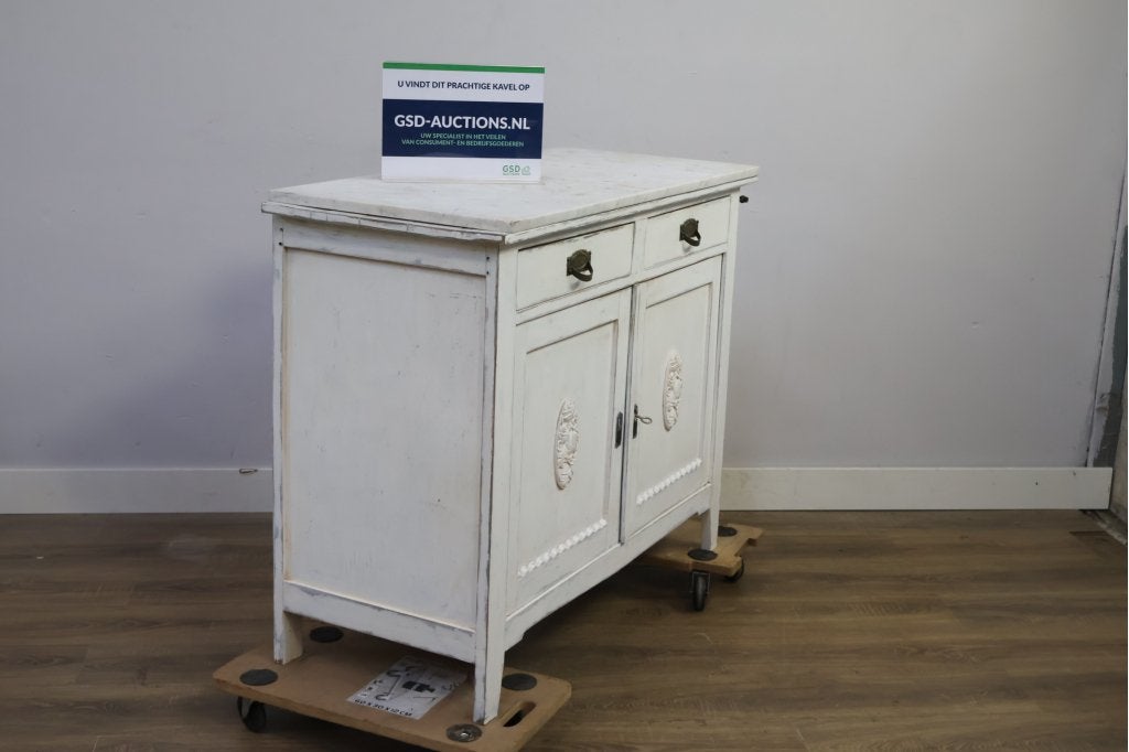 Antiek houten Commode kast met marmeren blad, Antiek en Kunst, Antiek | Meubels | Kasten, Ophalen of Verzenden