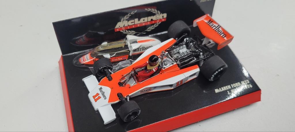 Minichamps McLaren Ford M23 J.Hunt 1976, Ophalen of Verzenden, Zo goed als nieuw, Auto, MiniChamps