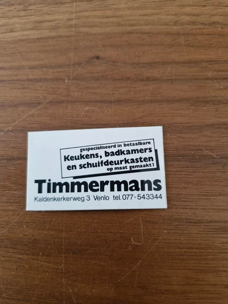 6915 Sticker Timmermans Keukens Venlo, Ophalen of Verzenden, Zo goed als nieuw