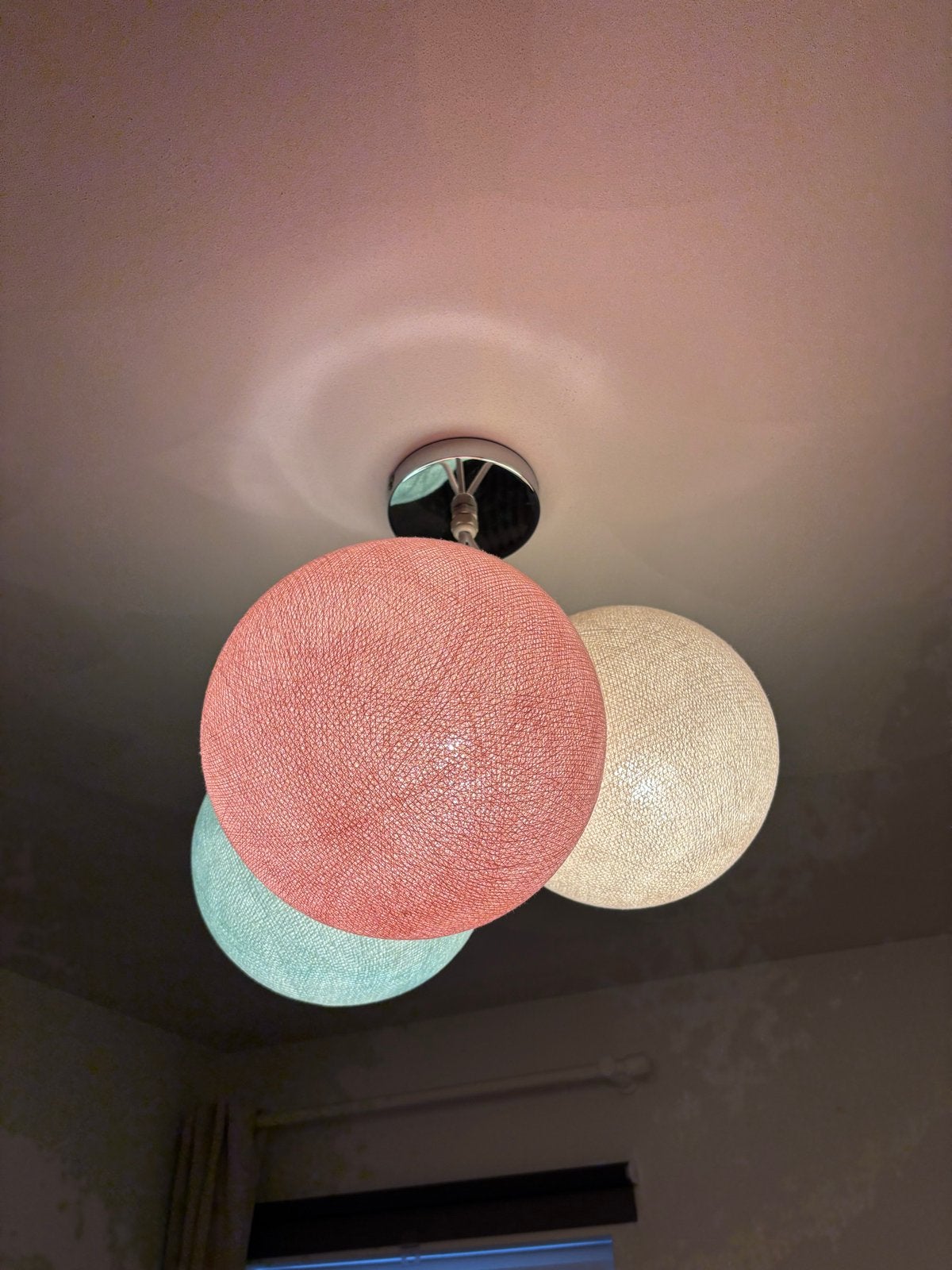 Hanglamp Cotton Ball Lights - 3 bollen, Ophalen of Verzenden, Zo goed als nieuw, Textiel, E27 (groot)