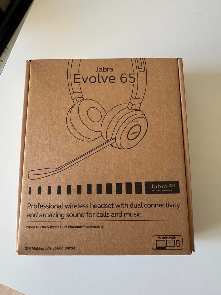 Jabra Evolve 65 Link380a MS Stereo 1x gebruikt, Ophalen of Verzenden, Zo goed als nieuw
