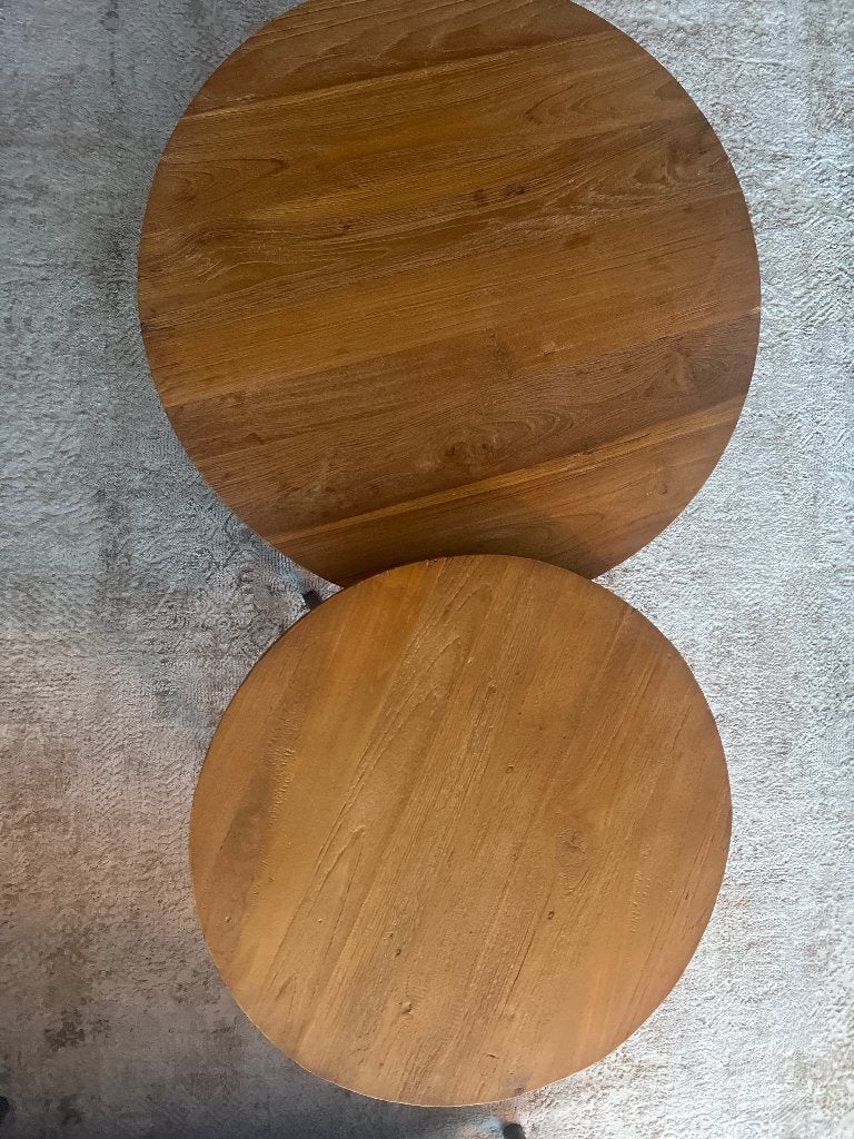 Set van 2 ronde salontafels, Ophalen, Overige materialen, 50 tot 100 cm, Rond