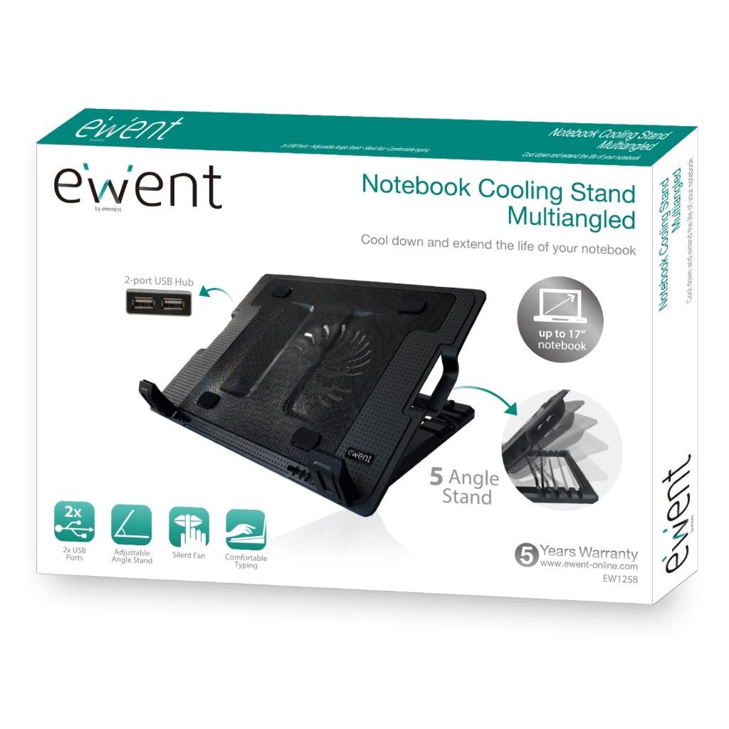 Laptopstandaard-Ewent EW1258 Multi-angled Notebook Cooling, Ophalen of Verzenden, Nieuw