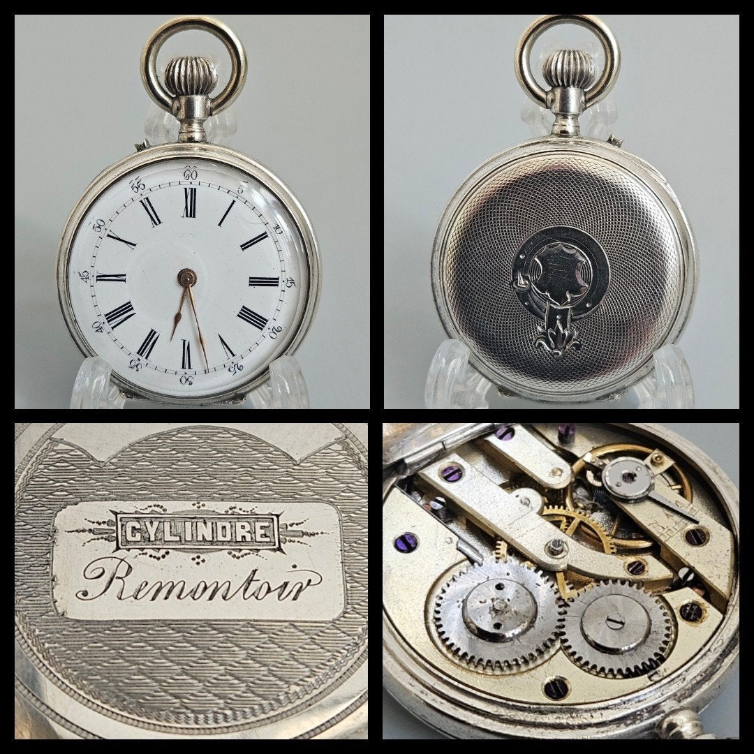 Antiek zilver,  zilveren Remontoir dames zakhorloge, Ophalen of Verzenden, Zilver
