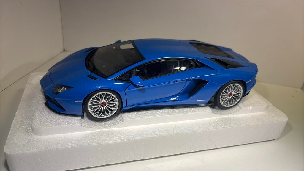 Lamborghini Aventador s bleu autoart 1.18, Ophalen of Verzenden, Autoart, A, A