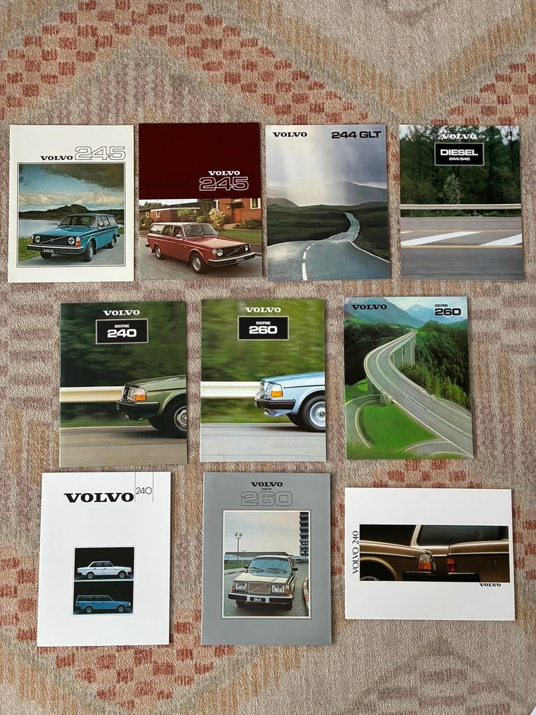 Volvo 240 / 260 brochures - 10 stuks, Ophalen of Verzenden, Zo goed als nieuw, Volvo