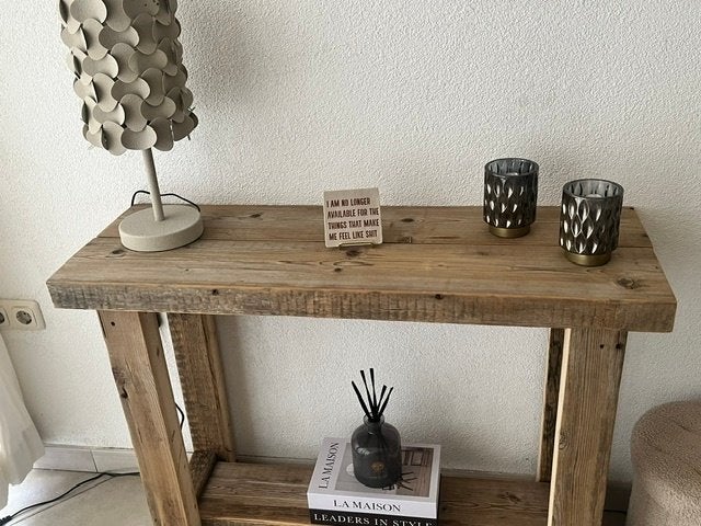 Side-table van hout, Huis en Inrichting, Ophalen, 50 tot 100 cm, Nieuw, Landelijke