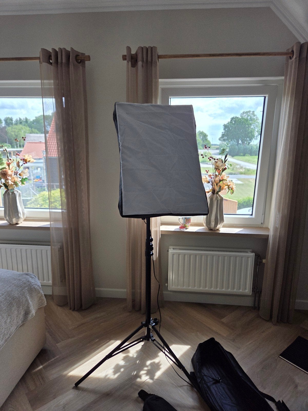 Studiolamp met softbox 60x40 cm en statief, Audio, Tv en Foto, Fotografie | Fotostudio en Toebehoren, Ophalen of Verzenden, Verstelbaar