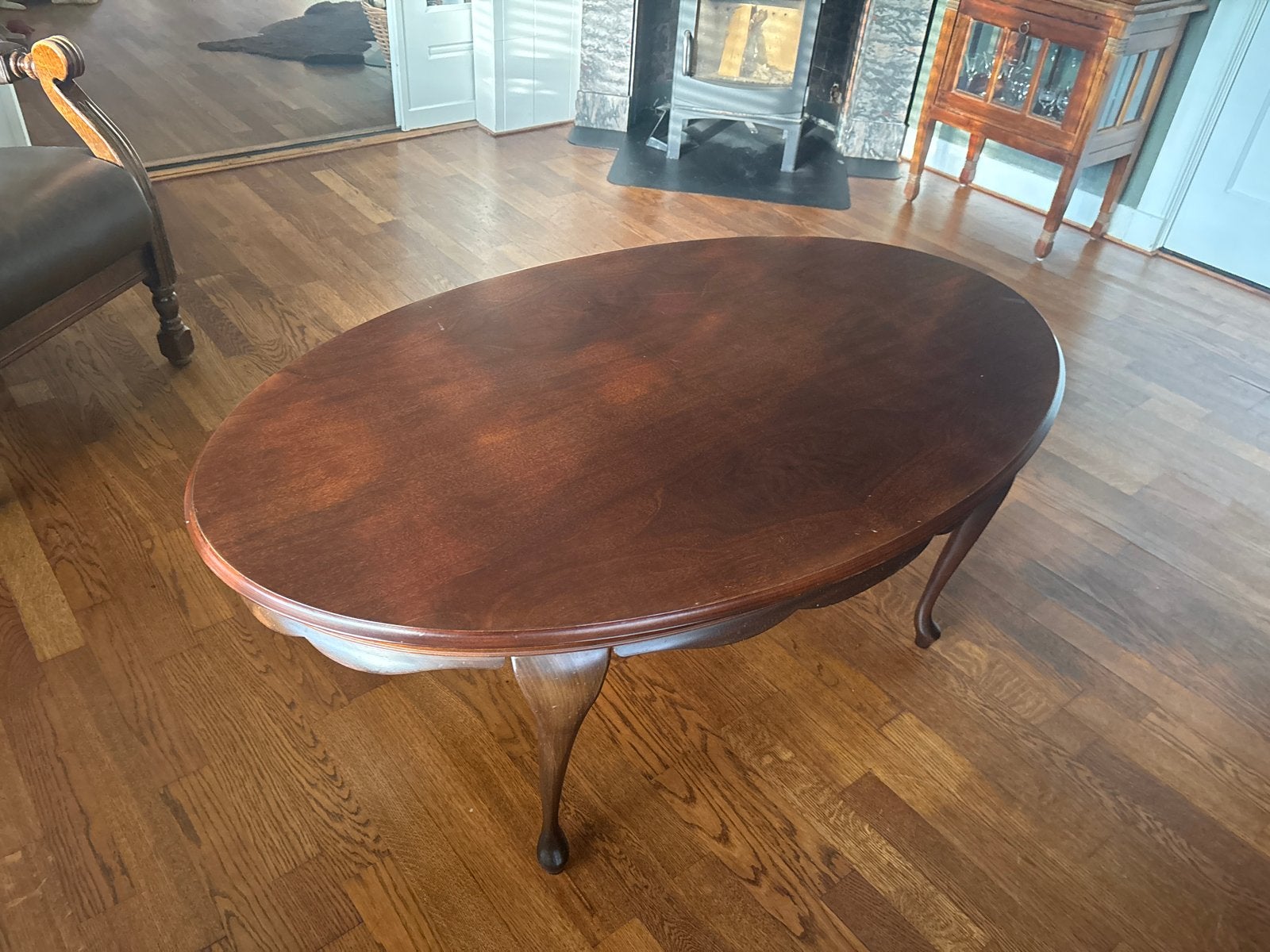 Ovale salontafel, klassieke stijl, 125x80 cm, Ophalen, Gebruikt, 100 tot 150 cm, 50 tot 100 cm