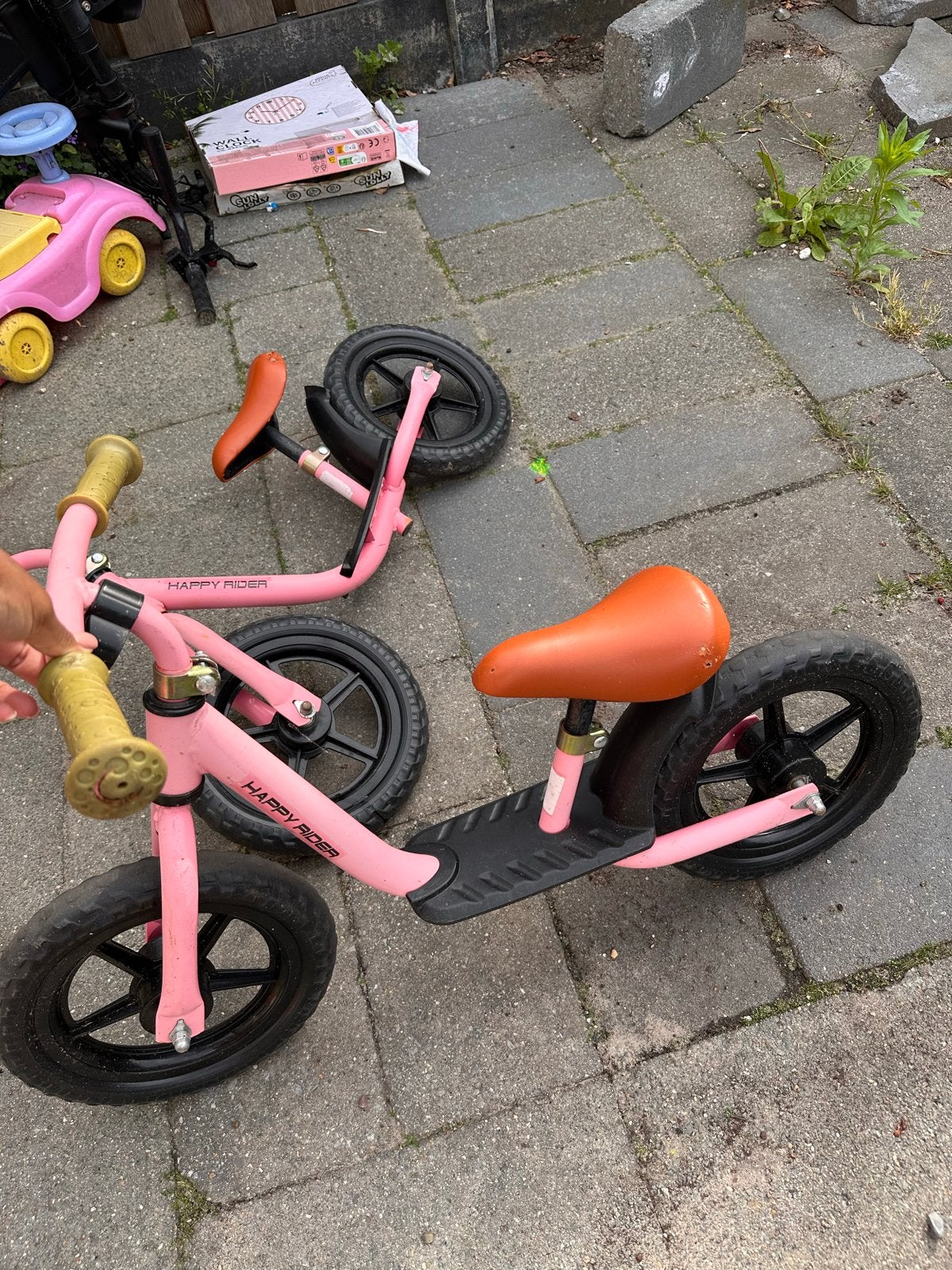 Roze loopfiets Happy Rider - Ideaal voor jonge kinderen, Fietsen en Brommers, Fietsen | Kinderfietsjes, Gebruikt, Minder dan 16 inch