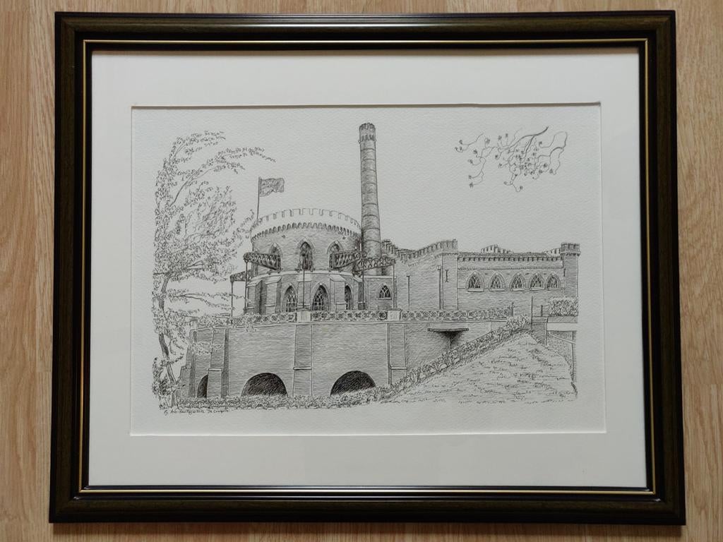 Pentekening Cruquius gemaal Hoofddorp, Ophalen of Verzenden