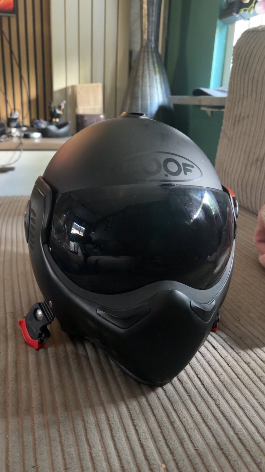 Zwarte ROOF boxerhelm met vizier, Motoren, Kleding | Motorhelmen, Overige merken, Heren, Jethelm, Ophalen of Verzenden