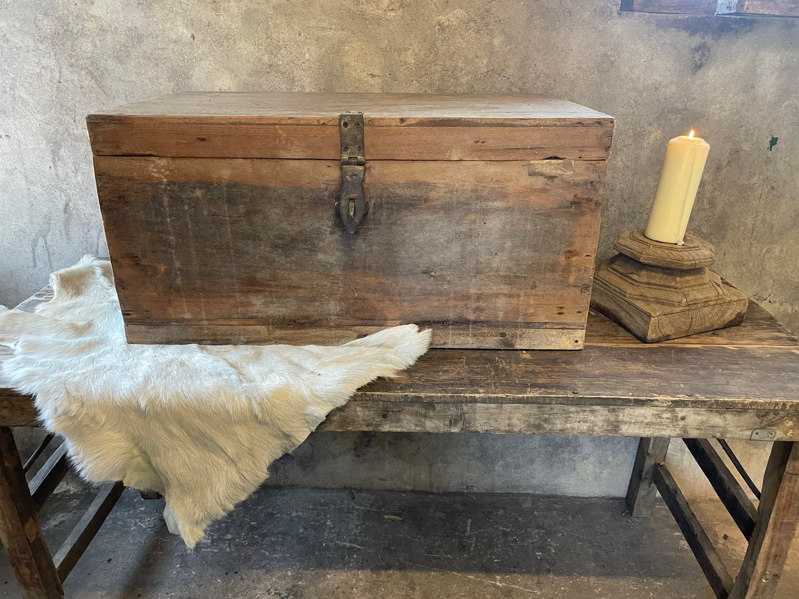 Oude Indiase Opbergkist - Authentiek en Ruim, Huis en Inrichting, Woonaccessoires | Kisten, Minder dan 50 cm, Gebruikt, 50 tot 100 cm