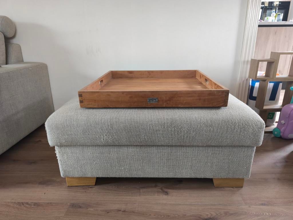 Hocker Grijze poef met opbergruimte, Ophalen, Gebruikt, Stof, Modern