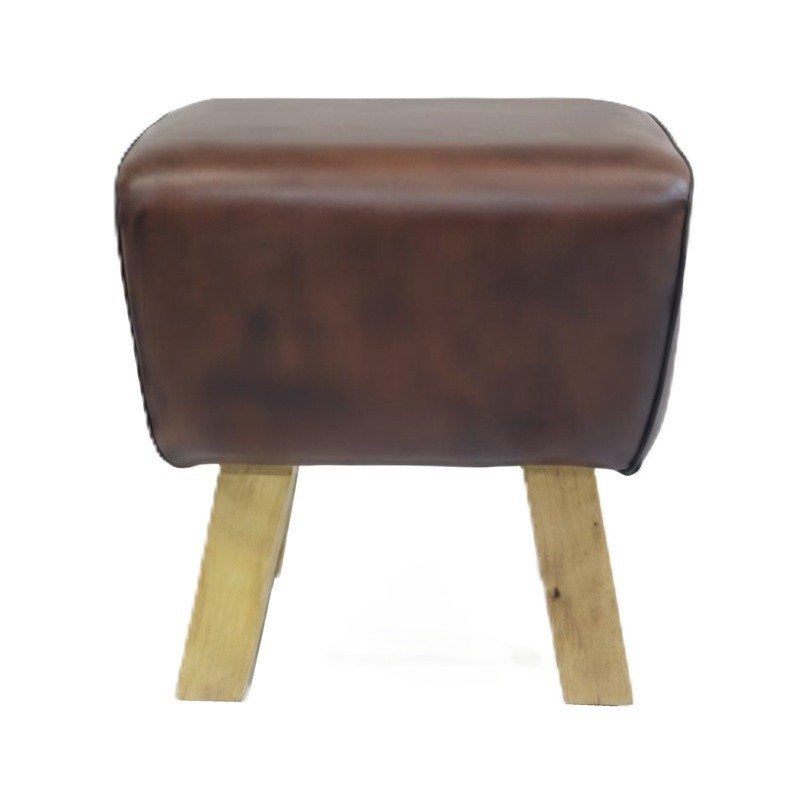 Turnbok Poef Gymbok Bankje Kruk Bruin Cognac Leder Mango, Minder dan 50 cm, Info@dehanzeherten.nl, De Hanze Herten BV, Nieuw