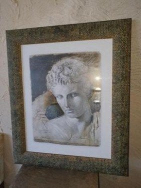 Ingelijste print van klassiek beeldhouwwerk, nette staat, 50 – 75, Gebruikt, Oorspronkelijke maker, Ophalen of Verzenden