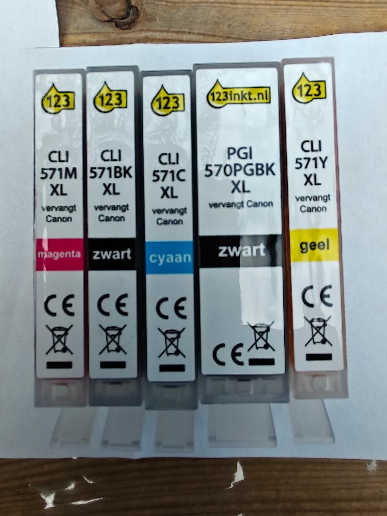 Set inktcartridges Canon Pixma printer 15 Euro, Computers en Software, Ophalen, Nieuw, Cartridge, 123inkt.nl