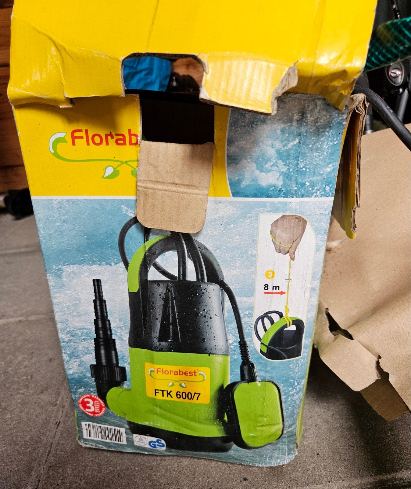 Florabest FTK 600/7 Dompelpomp - 600W, 13000 l/u, Ophalen of Verzenden, Gebruikt, Elektrisch, Dompelpomp