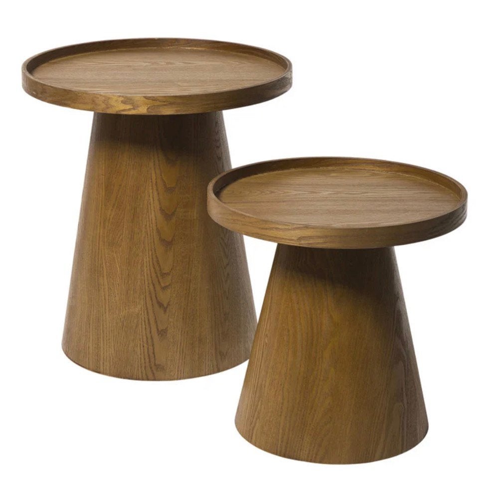 Japandi ronde salontafel / bijzettafel | bruin, Ophalen, Nieuw, Rond, Japandi