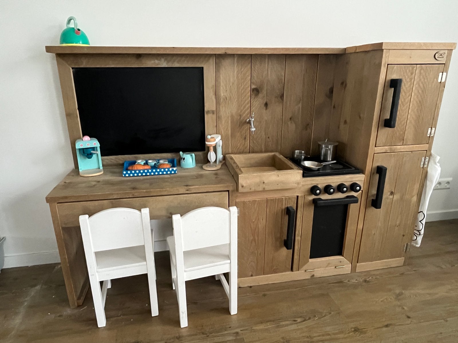 Stevige Charliez kinderkeuken van steigerhout, Ophalen, Zo goed als nieuw, Hout, Speelkeuken