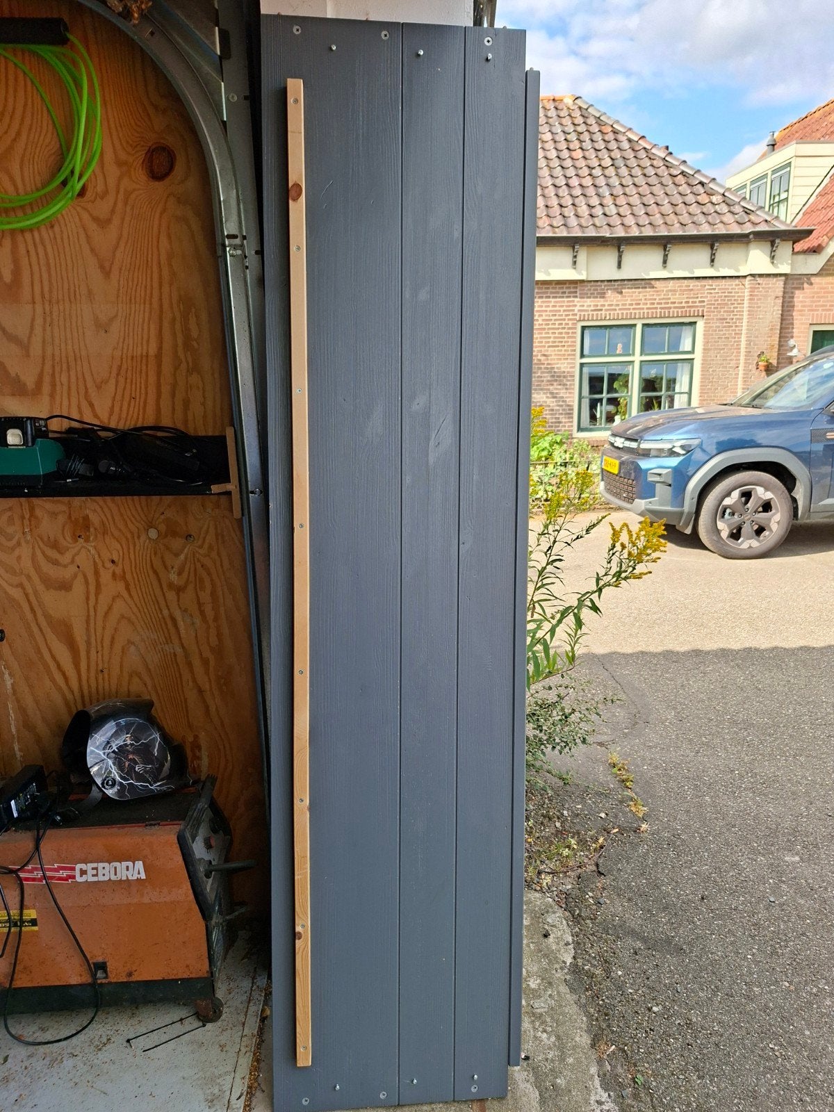 Woood bedbank Dennis  staalgrijs 1 pers. met lattenb, Ophalen, Gebruikt, 90 cm, Eenpersoons