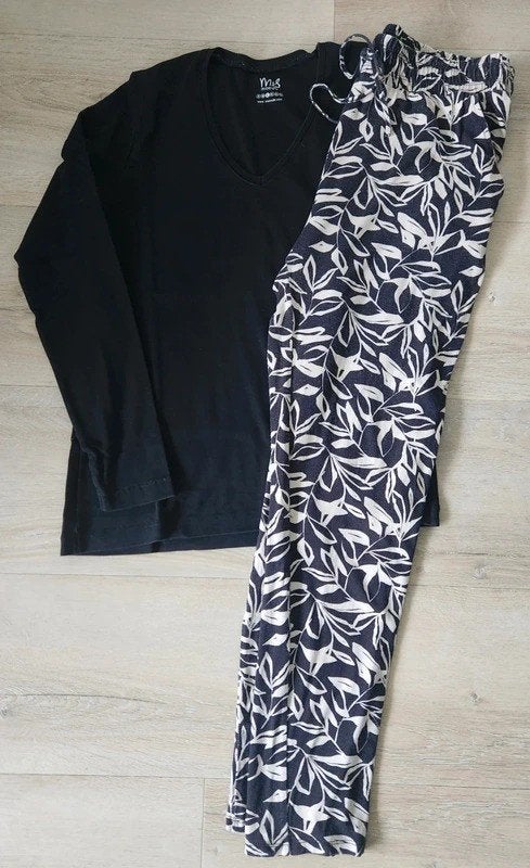 dames pyjama set, kleur zwart wit, maat L, merk ms mode, MS Mode, Ophalen of Verzenden, Zo goed als nieuw, Maat 42/44 (L)