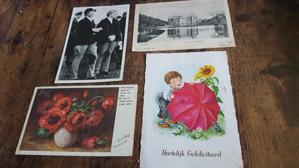 5 oude ansichtkaarten 1905 tot 1954{omgeving Friesland}., Verzenden, Voor 1920, Gelopen, Friesland