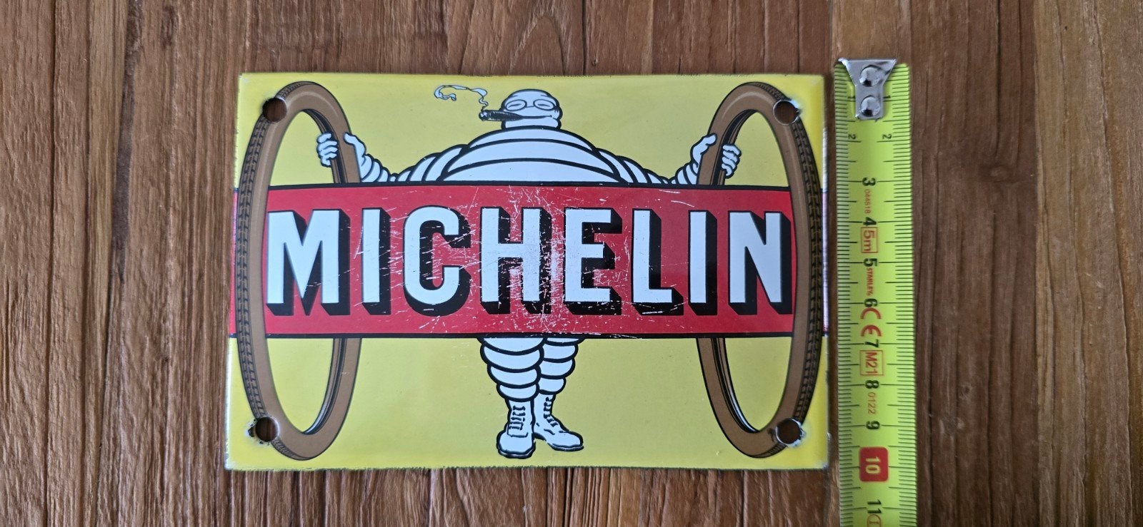 Vintage Michelin reclamebord - Bibendum, Ophalen of Verzenden, Gebruikt, Reclamebord