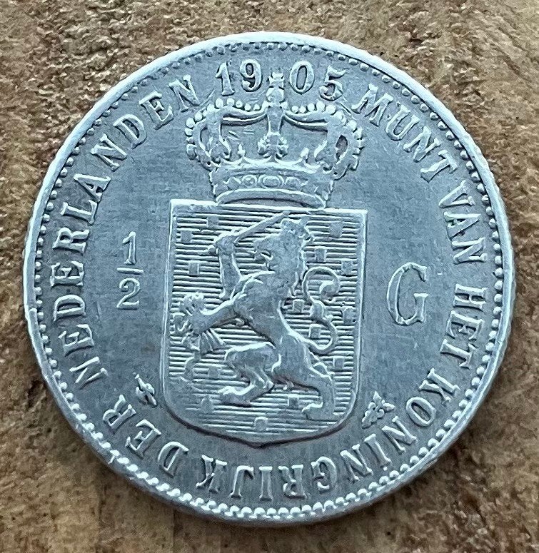 halve gulden 1905 Wilhelmina, Ophalen, ½ gulden, Zilver, Koningin Wilhelmina