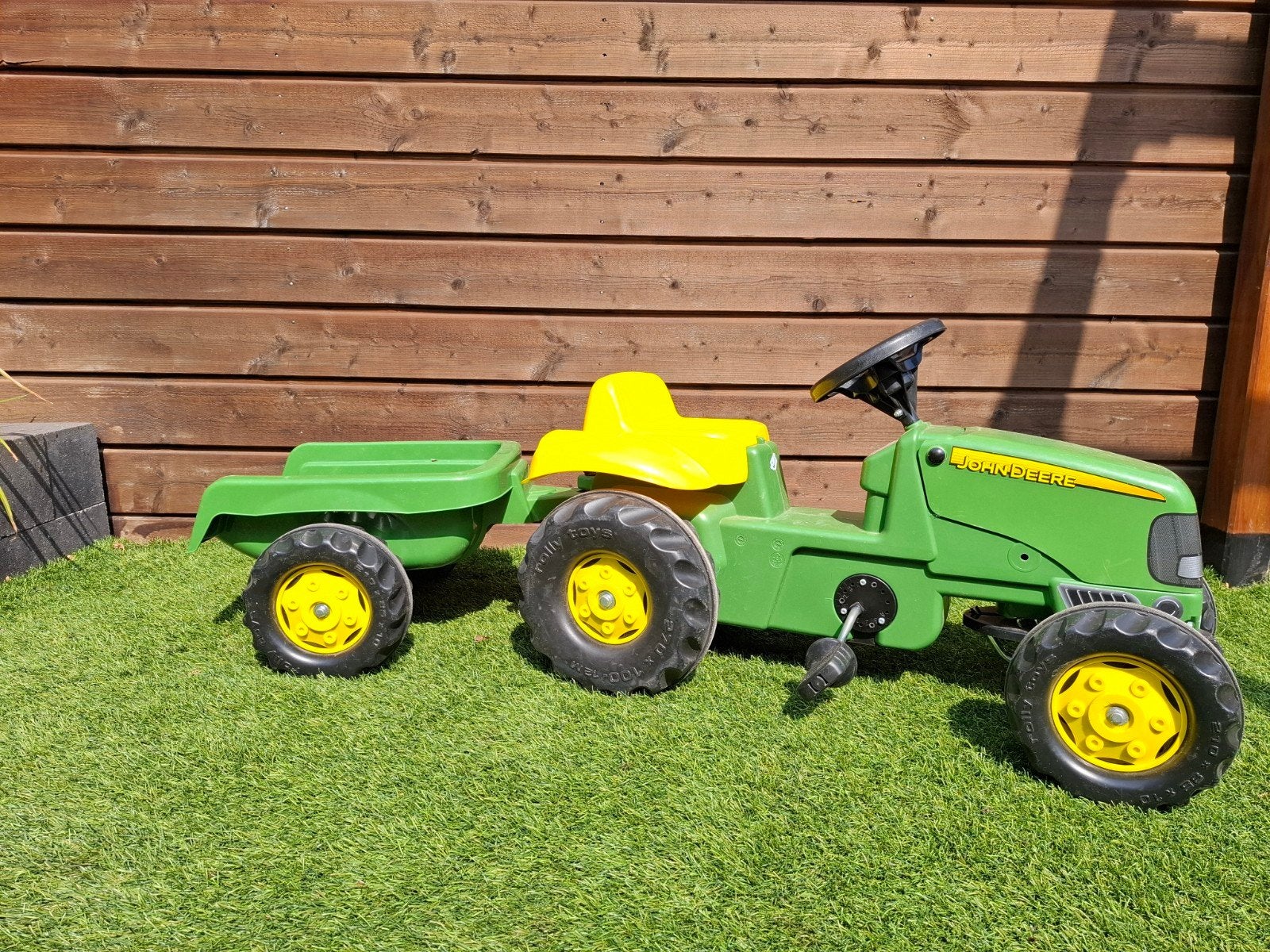 John Deere traptractor met aanhanger, Ophalen, Gebruikt