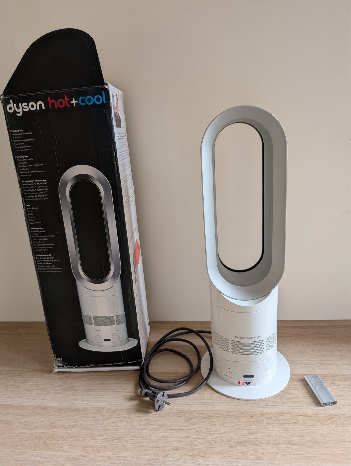 Dyson AM05 hot + cool, Witgoed en Apparatuur, Ventilatoren, Zo goed als nieuw, Torenventilator, Ventilator met afstandsbediening