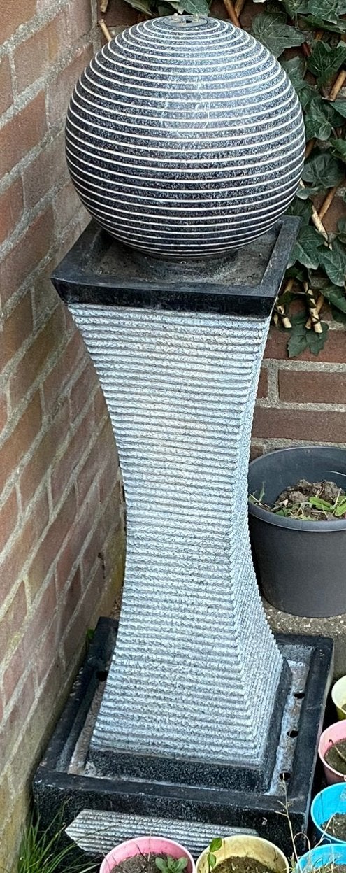 Waterornament bol water fontein steen beton grijs antraciet, Tuin en Terras, Ophalen, Gebruikt, Kunststof, Fontein
