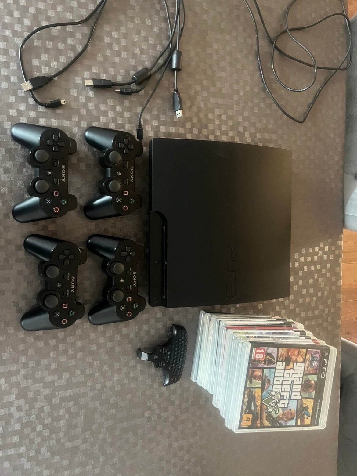 PlayStation 3 met 12 spellen en 4 Sony controllers, Ophalen of Verzenden, Met 3 controllers of meer, Slim, Gebruikt