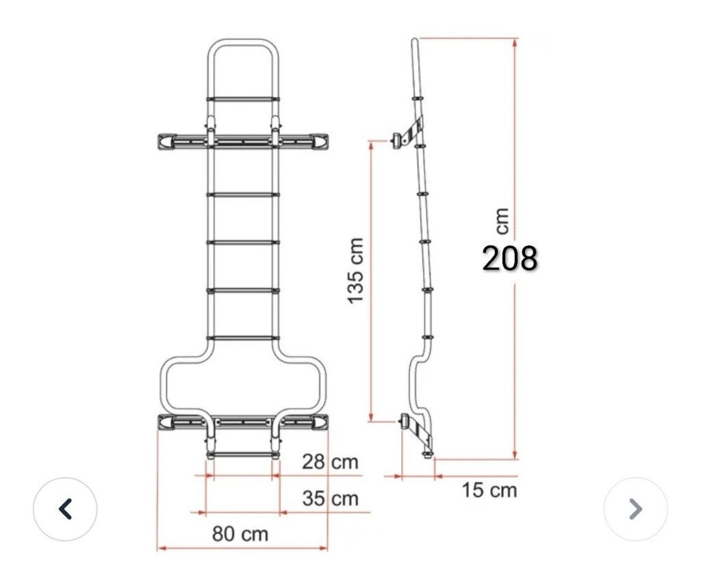 Fiamma deurladder voor Ducato H3, Ophalen, Gebruikt