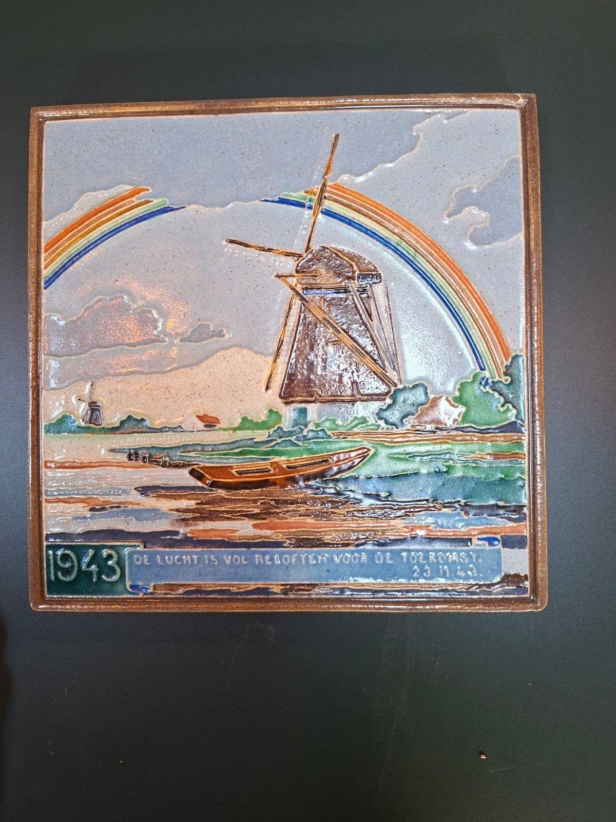 Unieke Westraven Utrecht Tegel 1943 - Molen & Regenboog, Antiek en Kunst, Verzenden