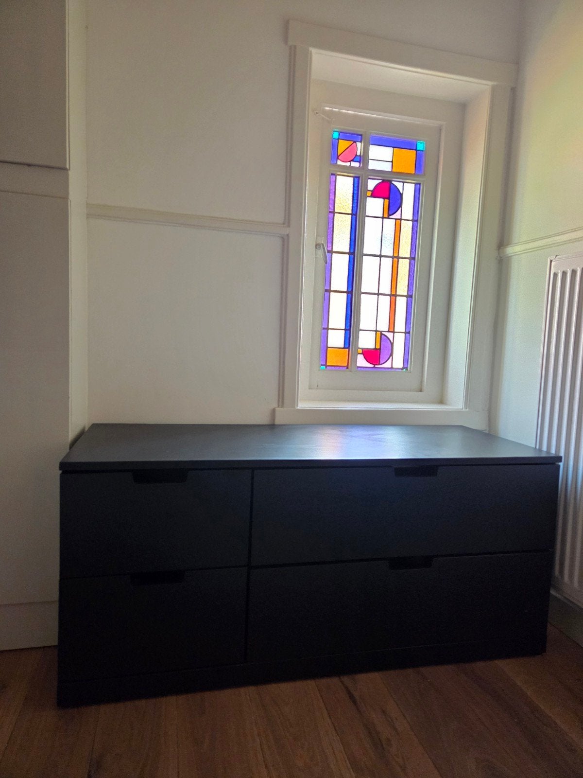 Nordli zwarte lade kast met 4 lades, Ophalen, Gebruikt, 100 tot 150 cm, 3 of 4 laden