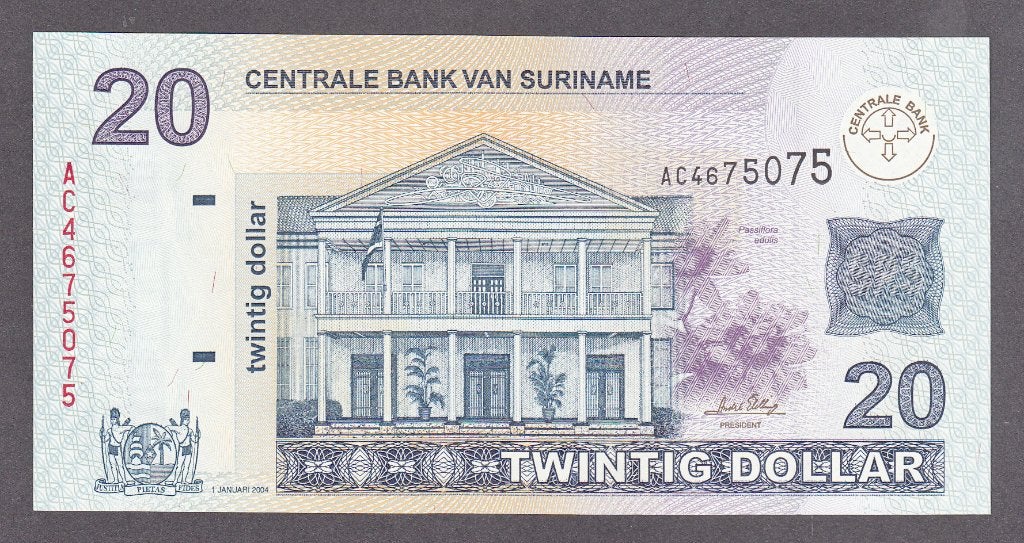 Suriname - 20 dollar 1.1.2004 UNC -P159.a, Ophalen of Verzenden, Zuid-Amerika