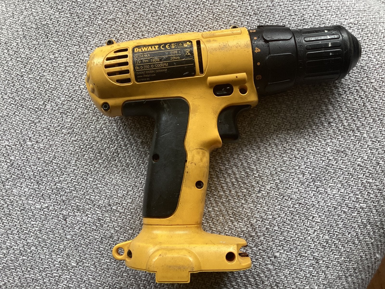 Dewalt accuboormachine DC740KA., Ophalen of Verzenden, Zo goed als nieuw, Boormachine