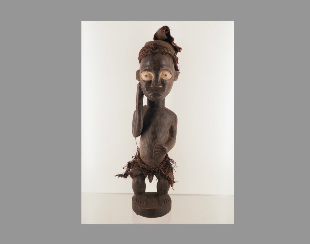 55cm Houten Sculptuur Afrika, Congo? (251023-02), Antiek en Kunst, Kunst | Beelden en Houtsnijwerken, Houtsnijwerk, Handgemaakt