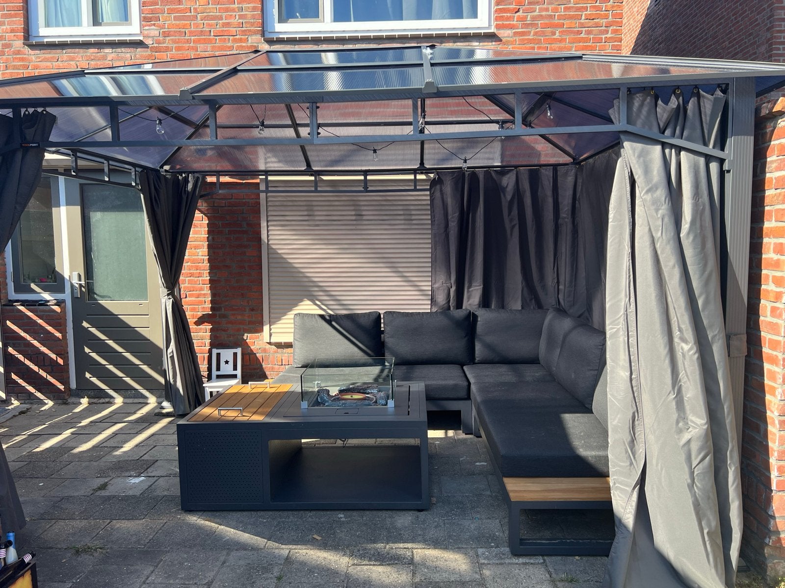 Overkapping met plexiglas - Ideaal voor de zomer!, Tuin en Terras, Ophalen of Verzenden, Gebruikt, Overige typen