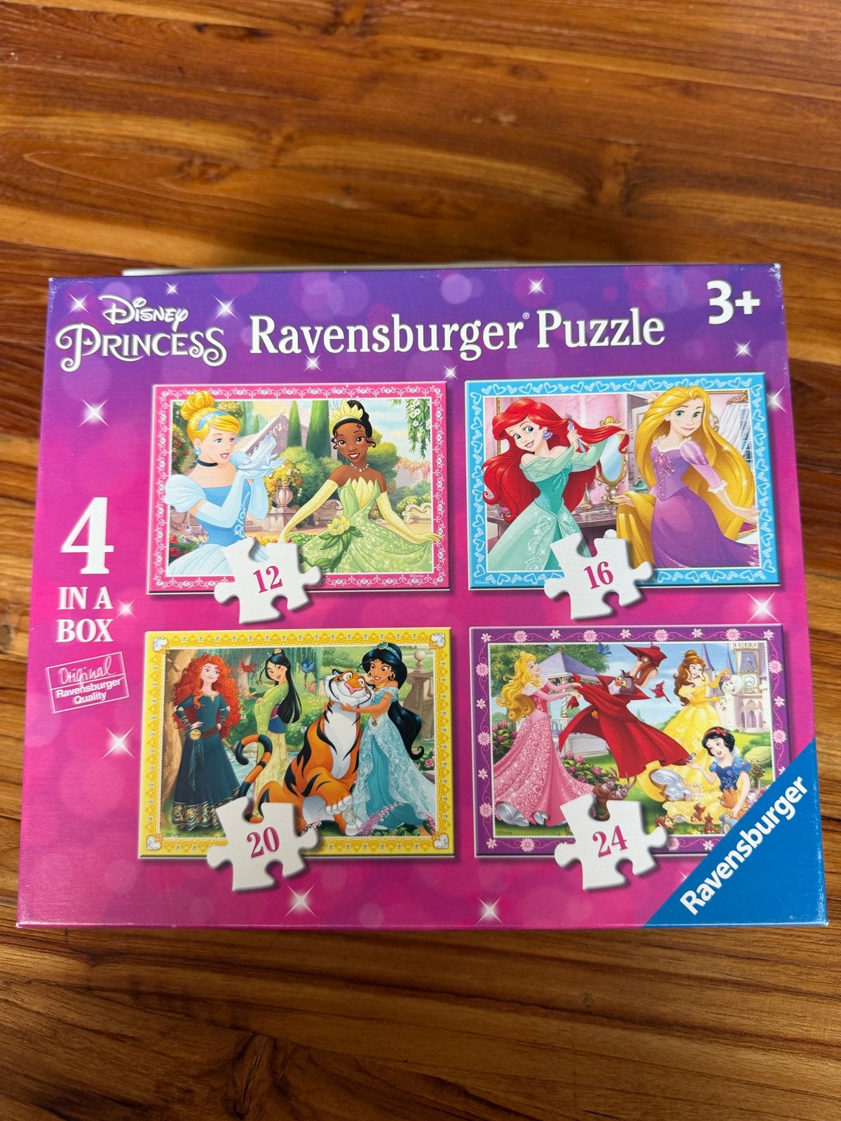 Disney Princess Ravensburger Puzzel 4-in-1 (3+), Ophalen of Verzenden, 10 tot 50 stukjes, Zo goed als nieuw, 2 tot 4 jaar