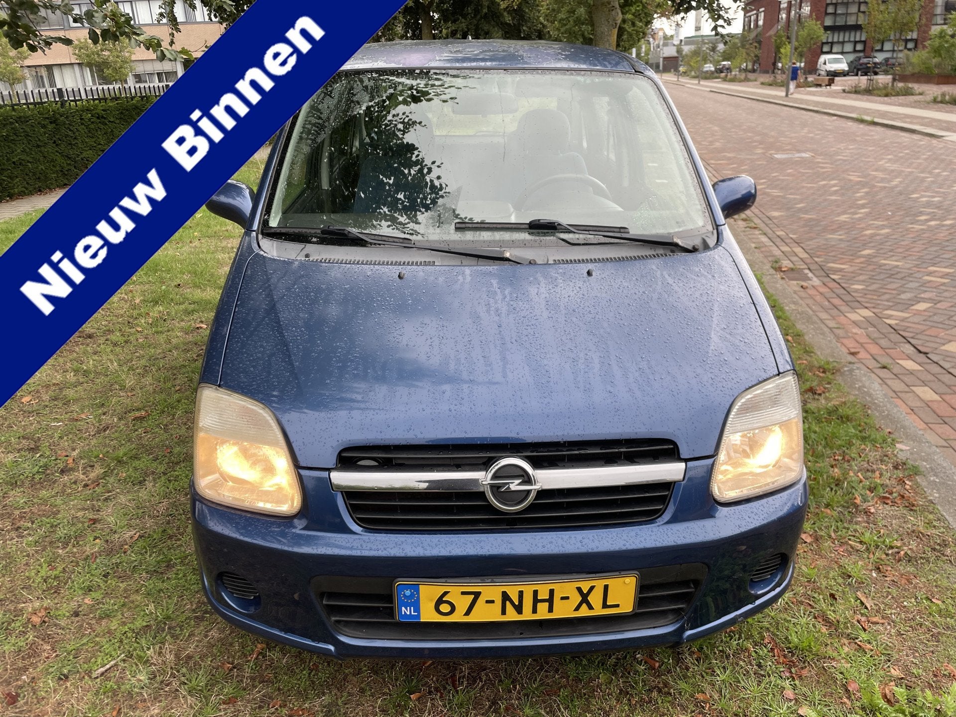 Opel Agila 1.2-16V Enjoy Nw apk met steekproef nap moterkap, Auto's, Voorwielaandrijving, Stof, Blauw, Origineel Nederlands