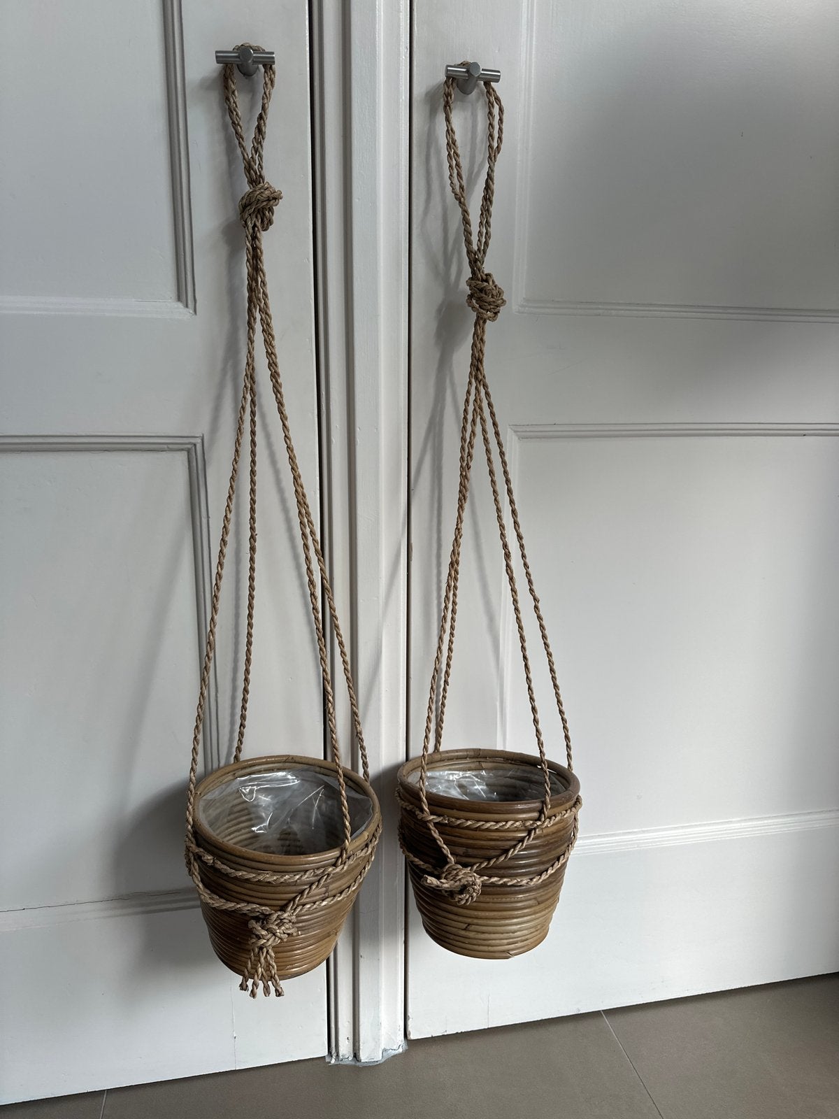 Rotan hangpotten set van 2, Ophalen, Overige materialen, Minder dan 30 cm, Minder dan 60 cm