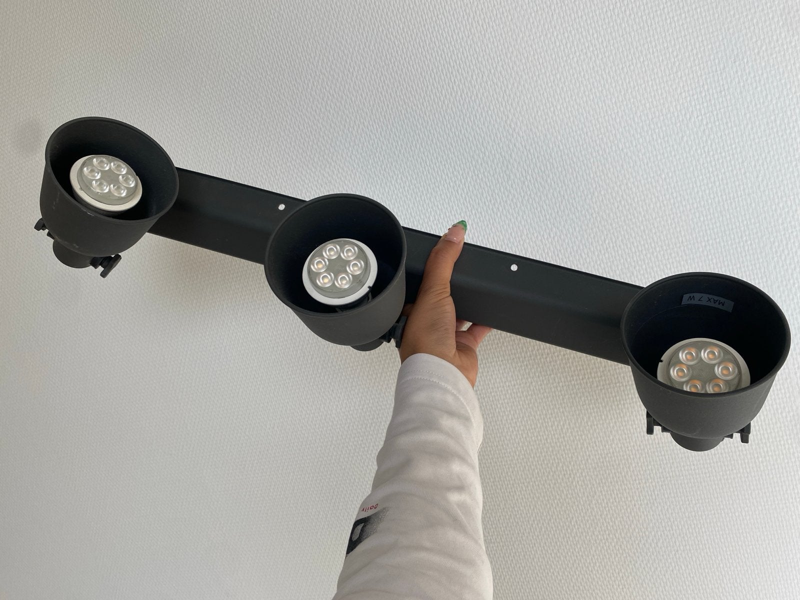 IKEA Hektar Plafondspot met 3 spots, donkergrijs, Ophalen of Verzenden, Gebruikt, Metaal