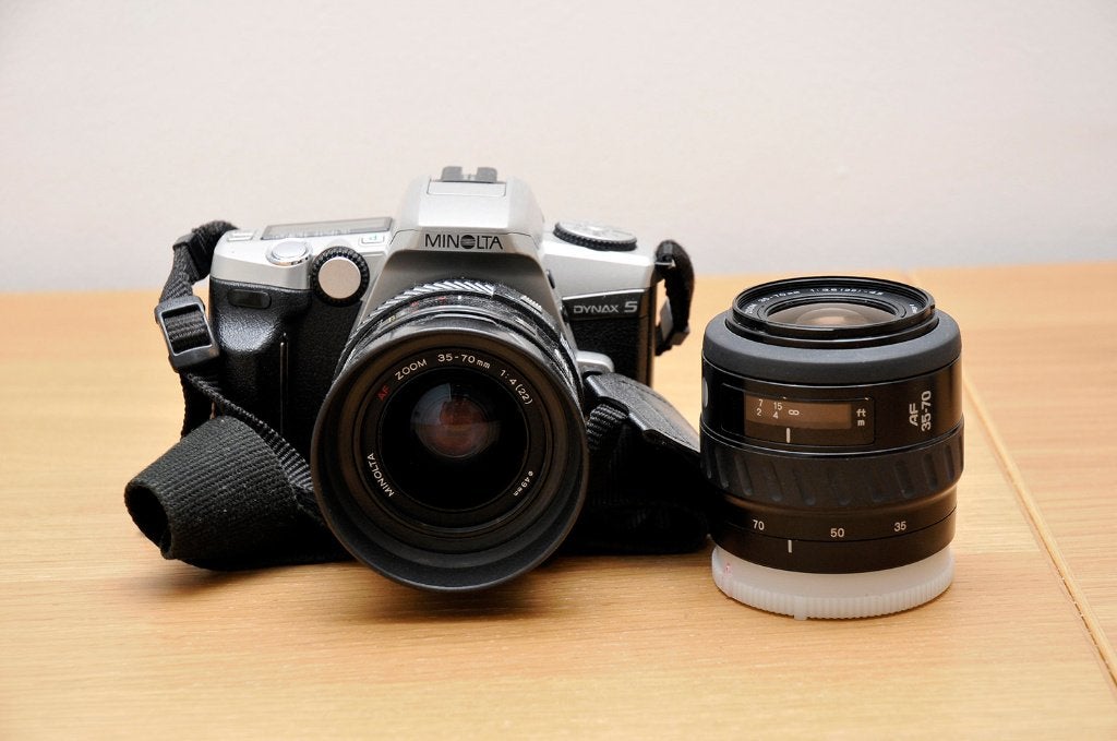Minolta Dynax 5 met 2x 35-70mm lens, Ophalen of Verzenden, Gebruikt, Spiegelreflex, Minolta